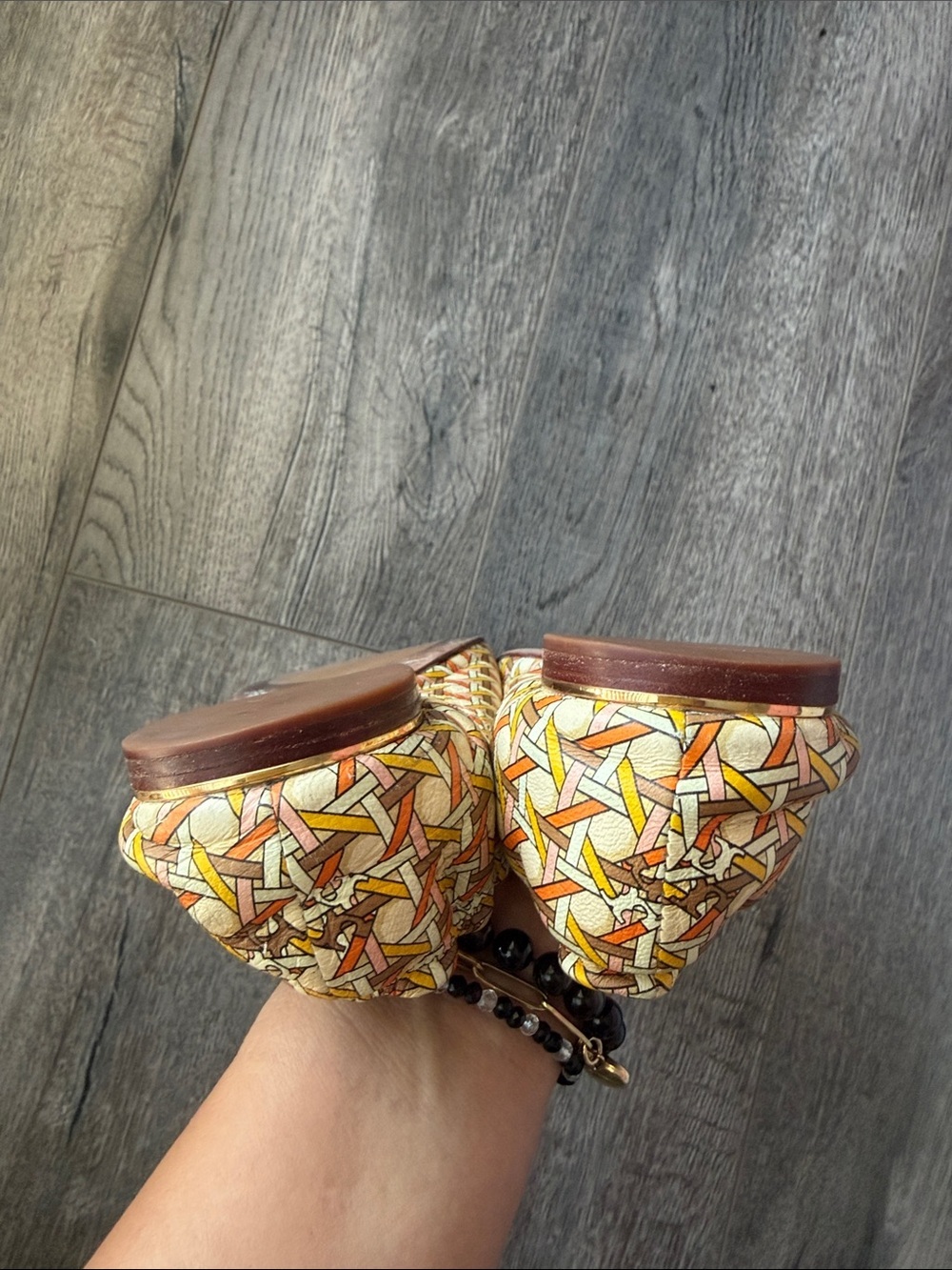 Tory Burch Multicolor Geometric Logo Ballet Flats - Yellow/Orange/Pink - Picture 7 of 9